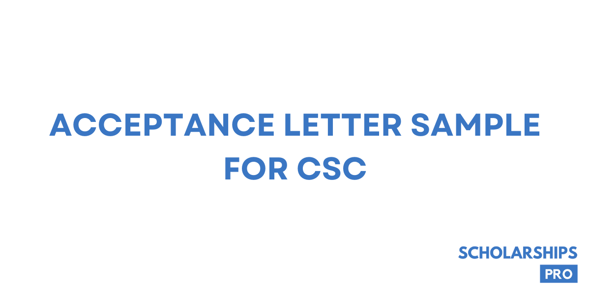 ACCEPTANCE LETTER SAMPLE FOR CSC